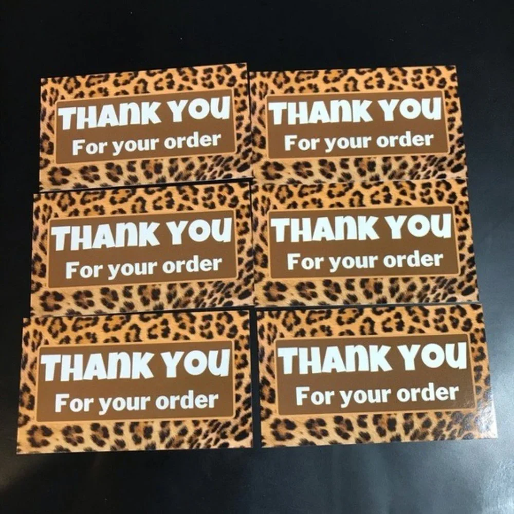 30 cheetah print thank you cards glossy size 3.5x2 new design